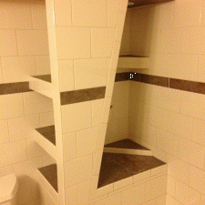 Tile - Bathroom, Custom Shelving