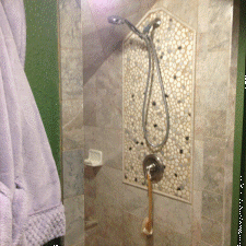 Tile - Shower, Marble-Rock In-lay
